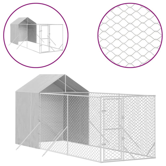Padoc de exterior cu acoperiș argintiu 2x6x2,5m oțel galvanizat - WALTI WALTI