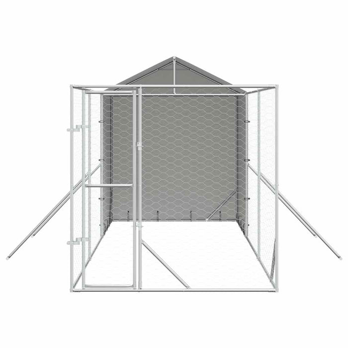 Padoc de exterior cu acoperiș argintiu 2x6x2,5m oțel galvanizat - WALTI WALTI