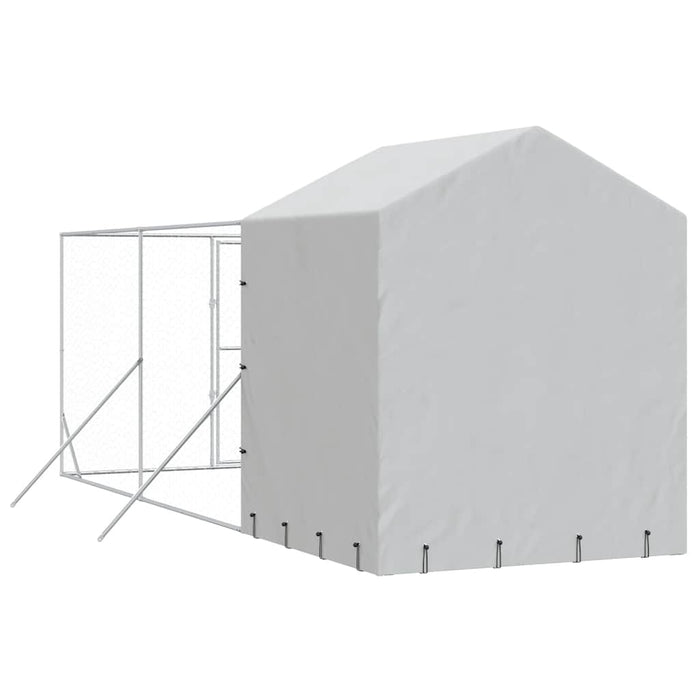 Padoc de exterior cu acoperiș argintiu 2x6x2,5m oțel galvanizat - WALTI WALTI