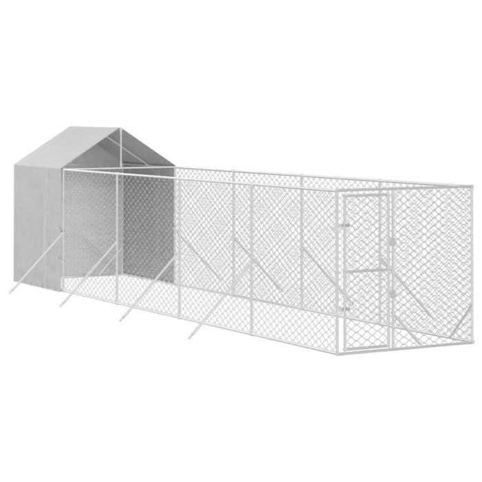 Padoc exterior cu acoperiș argintiu 2x10x2,5 m oțel galvanizat - WALTI WALTI