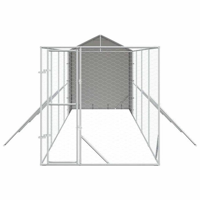 Padoc exterior cu acoperiș argintiu 2x10x2,5 m oțel galvanizat - WALTI WALTI
