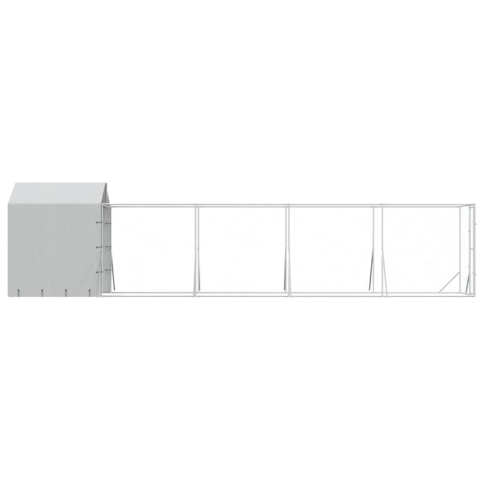 Padoc exterior cu acoperiș argintiu 2x10x2,5 m oțel galvanizat - WALTI WALTI