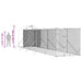 Padoc exterior cu acoperiș argintiu 2x10x2,5 m oțel galvanizat - WALTI WALTI