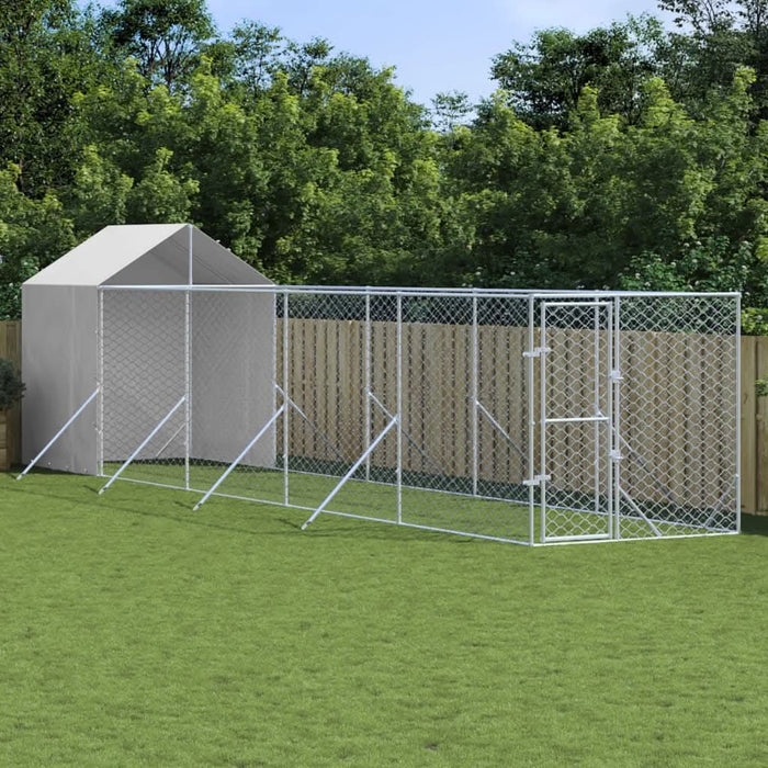 Padoc exterior cu acoperiș argintiu 2x10x2,5 m oțel galvanizat - WALTI WALTI