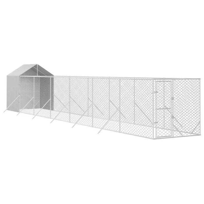 Padoc exterior cu acoperiș argintiu 2x14x2,5 m oțel galvanizat - WALTI WALTI