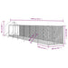 Padoc exterior cu acoperiș argintiu 2x14x2,5 m oțel galvanizat - WALTI WALTI