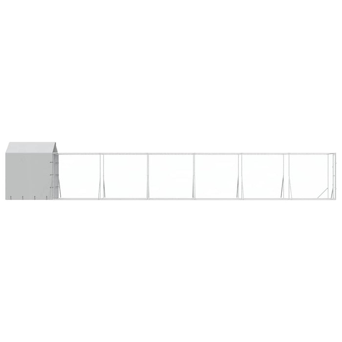 Padoc exterior cu acoperiș argintiu 2x14x2,5 m oțel galvanizat - WALTI WALTI