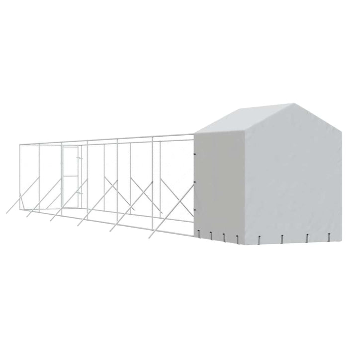 Padoc exterior cu acoperiș argintiu 2x14x2,5 m oțel galvanizat - WALTI WALTI