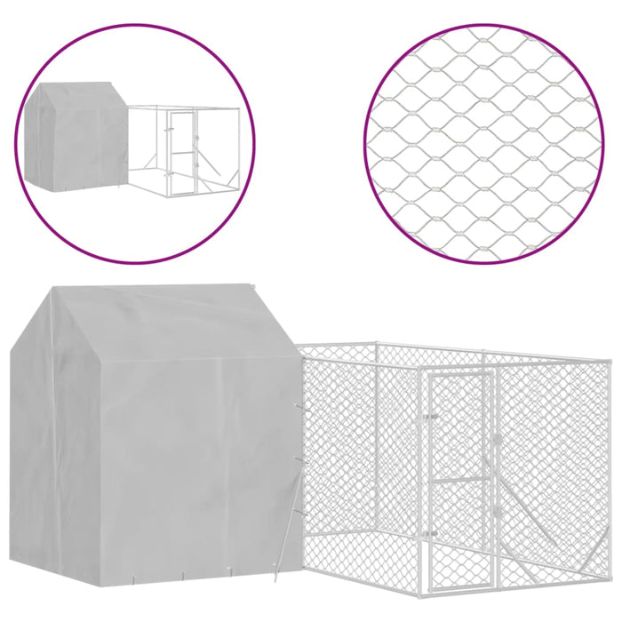 Padoc exterior cu acoperiș argintiu 4x4x2,5 m oțel galvanizat - WALTI WALTI