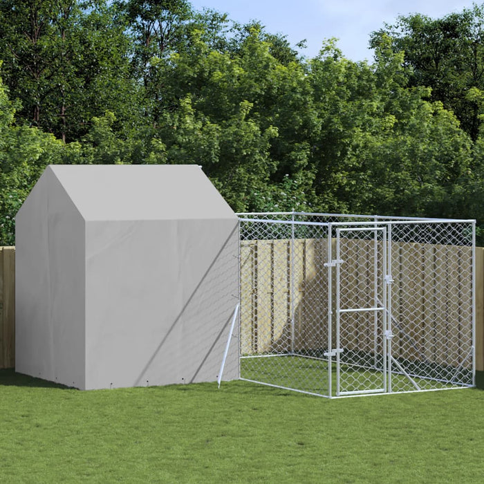 Padoc exterior cu acoperiș argintiu 4x4x2,5 m oțel galvanizat - WALTI WALTI