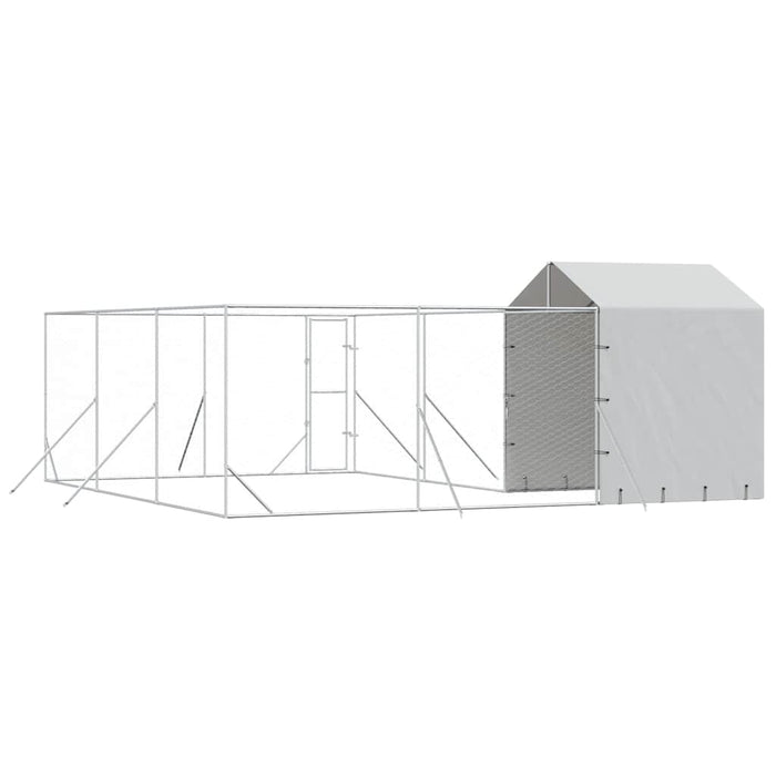 Padoc de exterior cu acoperiș argintiu 6x6x2,5m oțel galvanizat - WALTI WALTI