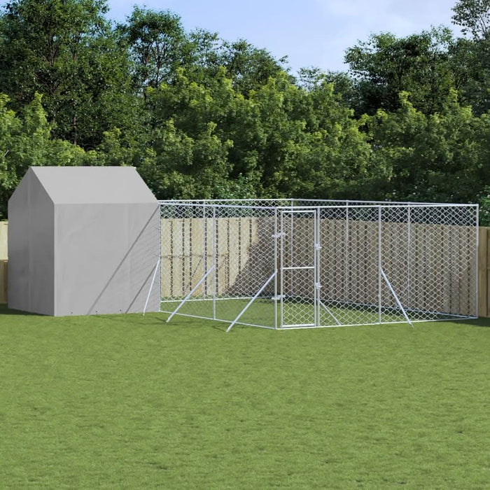 Padoc de exterior cu acoperiș argintiu 6x6x2,5m oțel galvanizat - WALTI WALTI