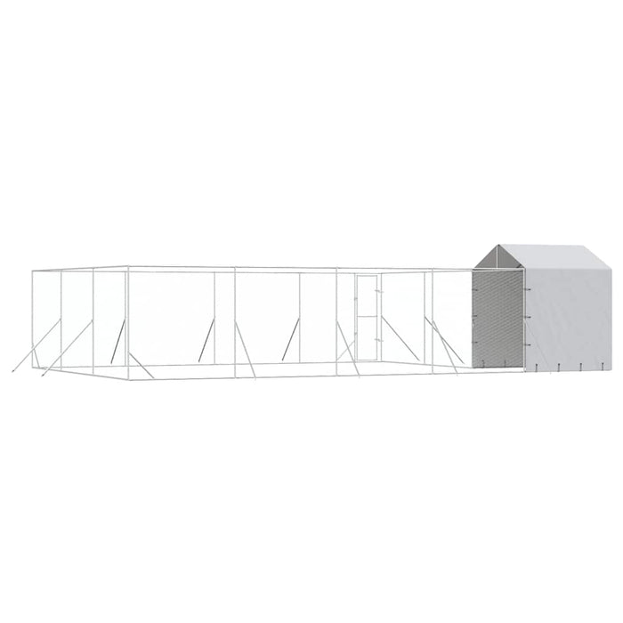 Padoc exterior cu acoperiș argintiu 10x6x2,5 m oțel galvanizat - WALTI WALTI