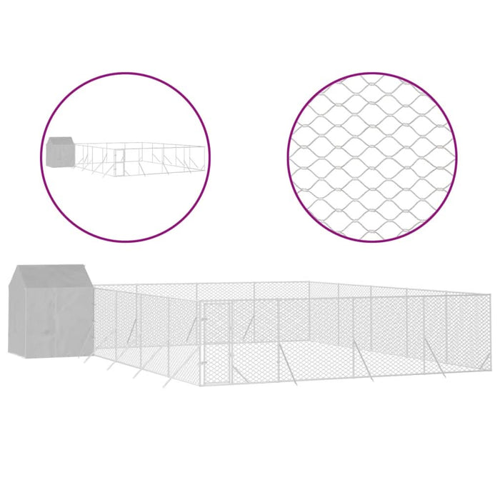 Padoc exterior cu acoperiș argintiu 10x10x2,5 m oțel galvanizat - WALTI WALTI