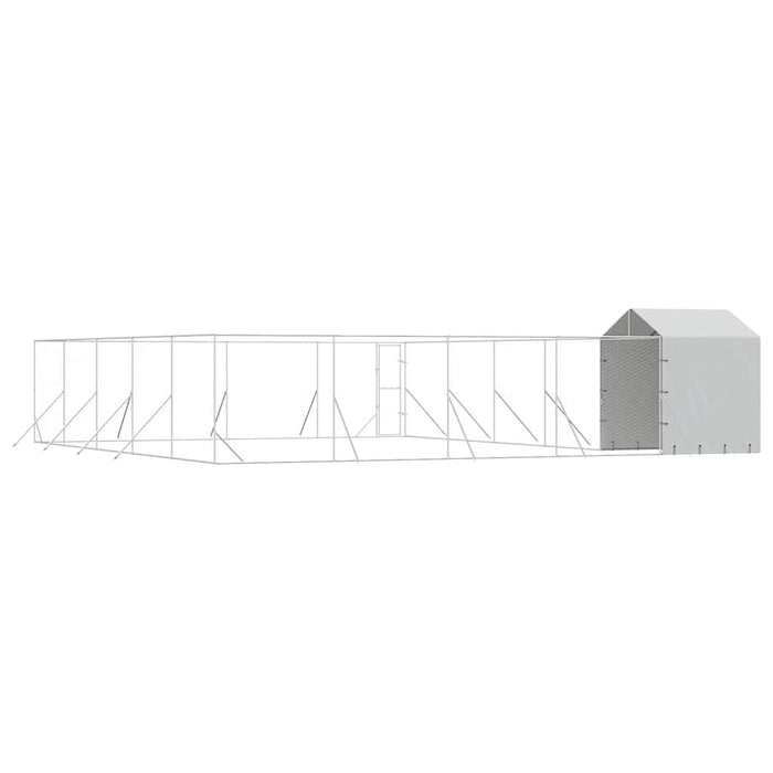 Padoc exterior cu acoperiș argintiu 10x10x2,5 m oțel galvanizat - WALTI WALTI