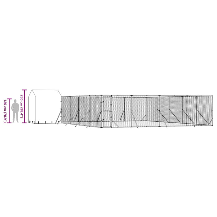 Padoc exterior cu acoperiș argintiu 10x10x2,5 m oțel galvanizat - WALTI WALTI