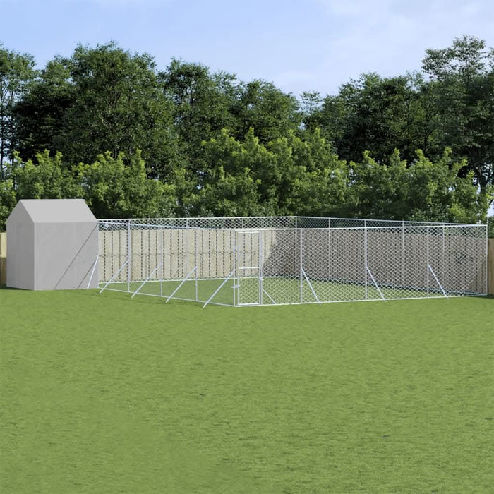 Padoc exterior cu acoperiș argintiu 10x10x2,5 m oțel galvanizat - WALTI WALTI