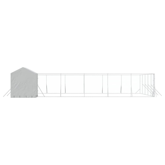 Padoc exterior cu acoperiș argintiu 12x12x2,5 m oțel galvanizat - WALTI WALTI
