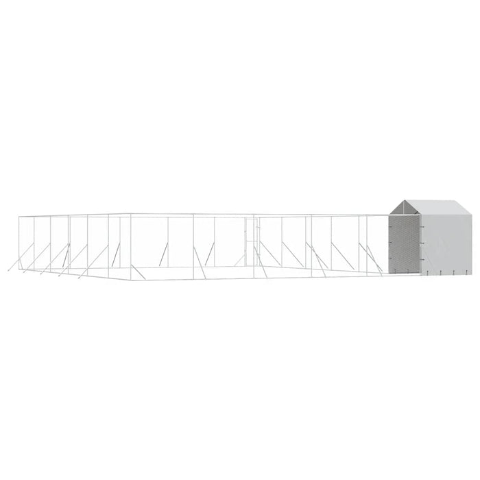 Padoc exterior cu acoperiș argintiu 12x12x2,5 m oțel galvanizat - WALTI WALTI