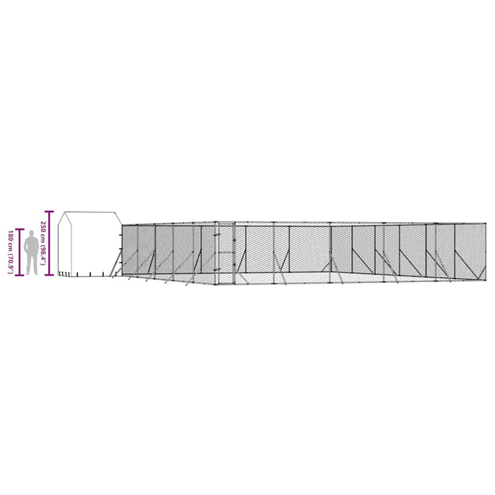 Padoc exterior cu acoperiș argintiu 12x12x2,5 m oțel galvanizat - WALTI WALTI