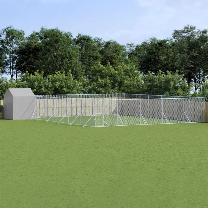 Padoc exterior cu acoperiș argintiu 12x12x2,5 m oțel galvanizat - WALTI WALTI