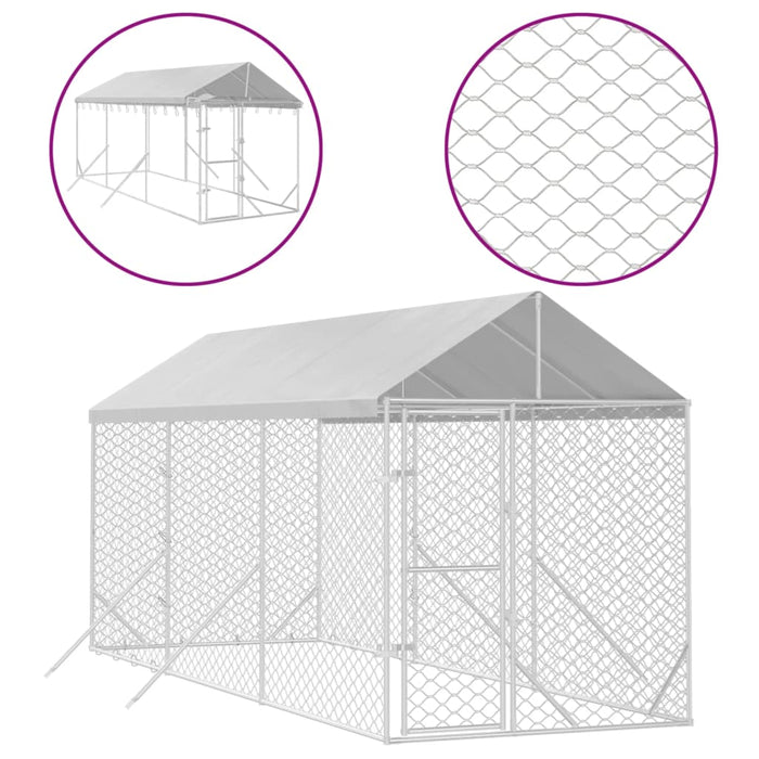 Padoc de exterior cu acoperiș argintiu 2x6x2,5m oțel galvanizat - WALTI WALTI