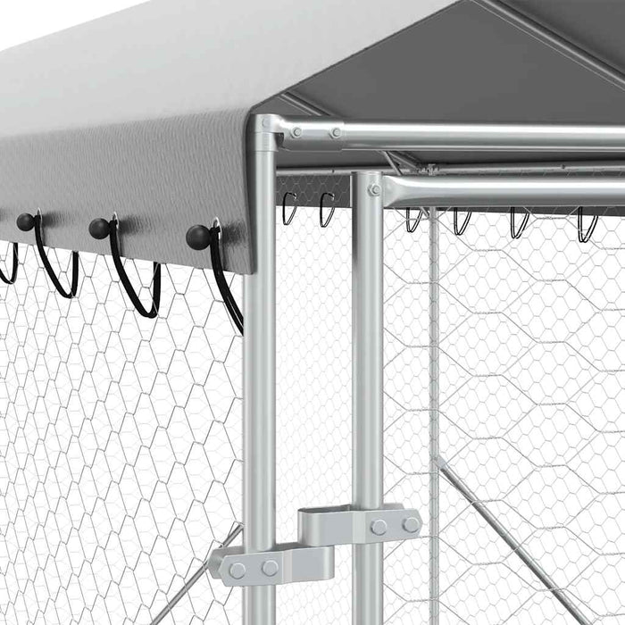 Padoc de exterior cu acoperiș argintiu 2x6x2,5m oțel galvanizat - WALTI WALTI