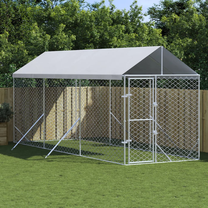 Padoc de exterior cu acoperiș argintiu 2x6x2,5m oțel galvanizat - WALTI WALTI