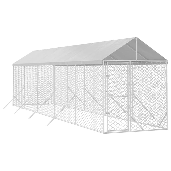 Padoc exterior cu acoperiș argintiu 2x10x2,5 m oțel galvanizat - WALTI WALTI