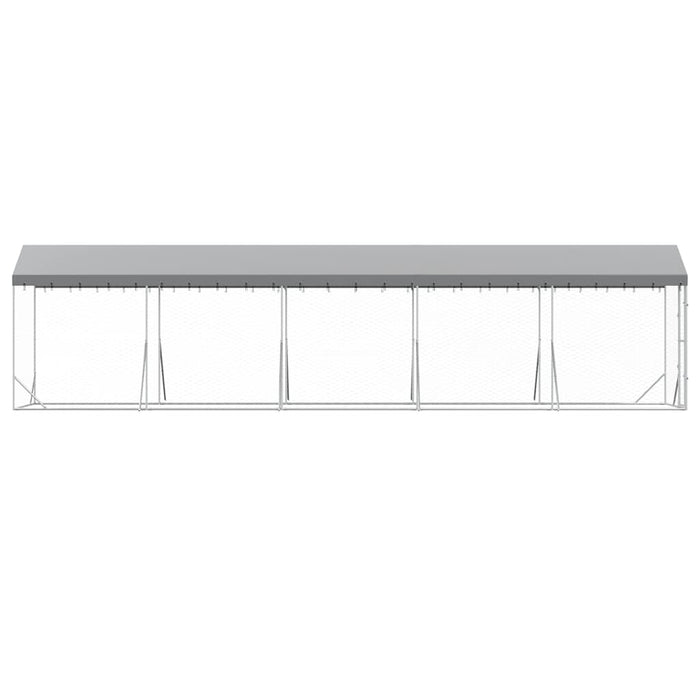 Padoc exterior cu acoperiș argintiu 2x10x2,5 m oțel galvanizat - WALTI WALTI