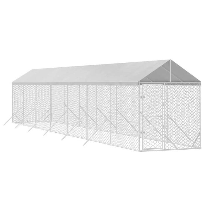 Padoc exterior cu acoperiș argintiu 2x14x2,5 m oțel galvanizat - WALTI WALTI