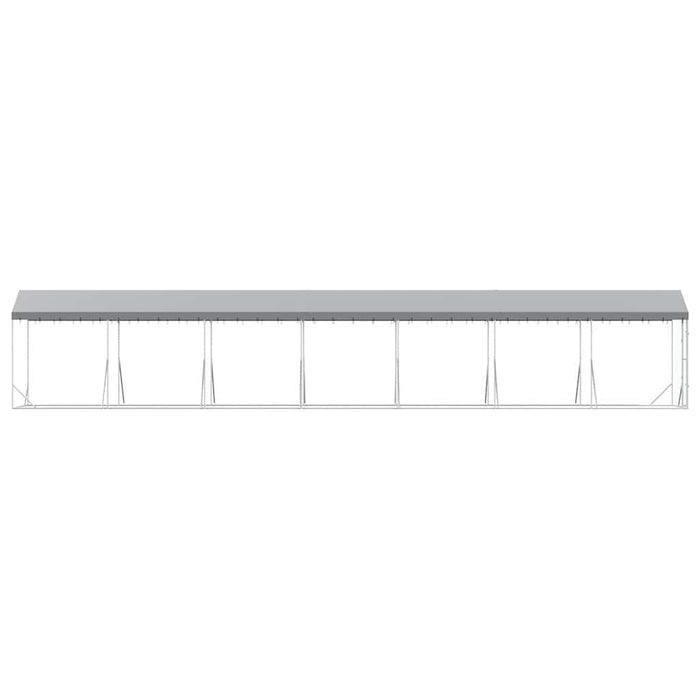 Padoc exterior cu acoperiș argintiu 2x14x2,5 m oțel galvanizat - WALTI WALTI