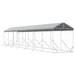 Padoc exterior cu acoperiș argintiu 2x14x2,5 m oțel galvanizat - WALTI WALTI