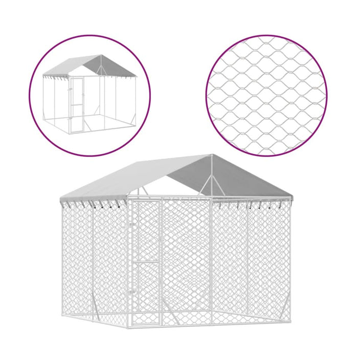 Padoc de exterior cu acoperiș argintiu 3x3x2,5m oțel galvanizat - WALTI WALTI