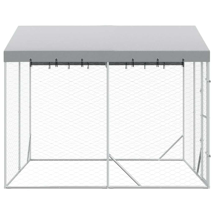 Padoc de exterior cu acoperiș argintiu 3x3x2,5m oțel galvanizat - WALTI WALTI