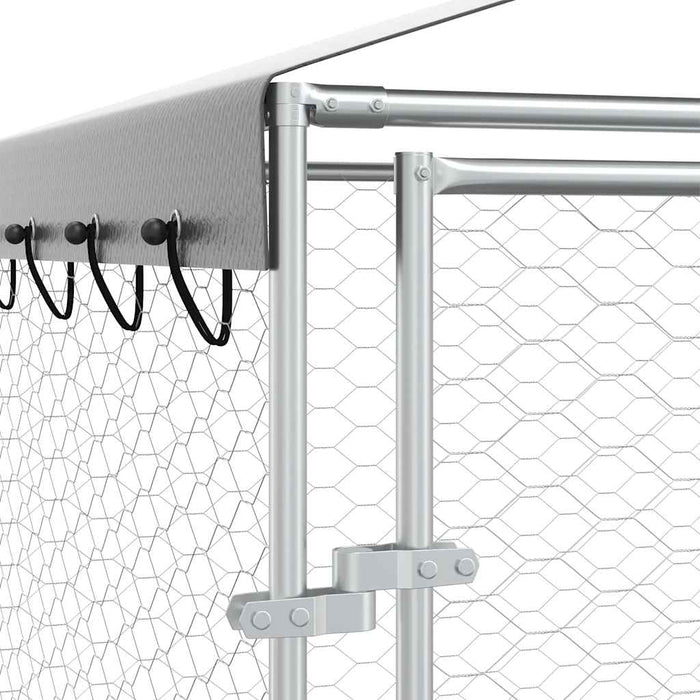 Padoc de exterior cu acoperiș argintiu 3x3x2,5m oțel galvanizat - WALTI WALTI