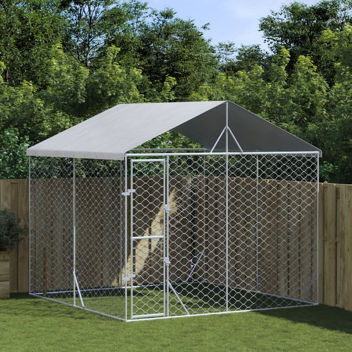 Padoc de exterior cu acoperiș argintiu 3x3x2,5m oțel galvanizat - WALTI WALTI