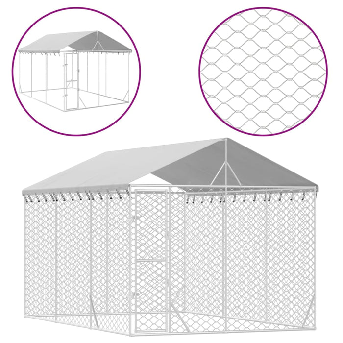 Padoc exterior cu acoperiș argintiu 3x4,5x2,5 m oțel galvanizat - WALTI WALTI