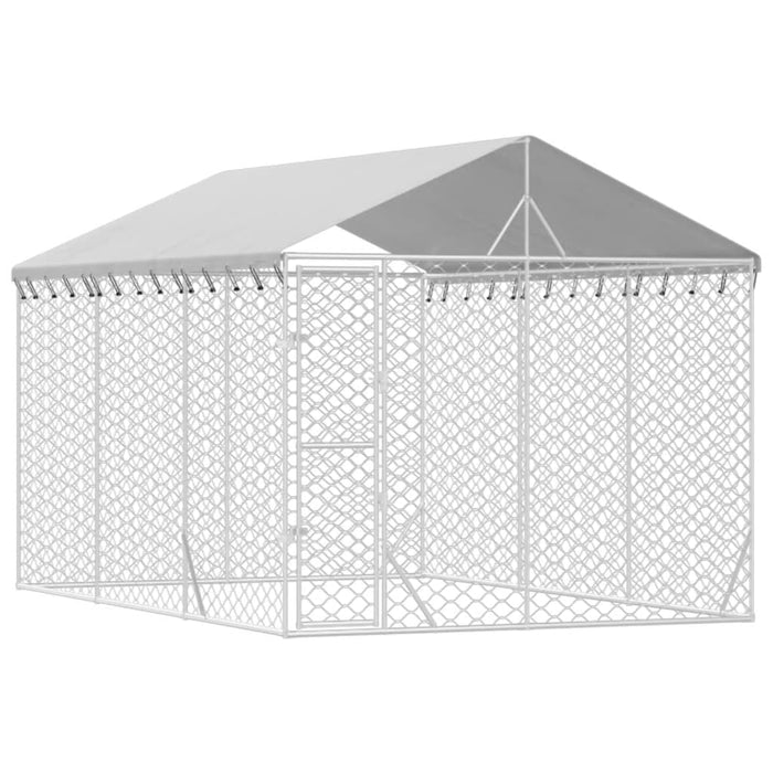 Padoc exterior cu acoperiș argintiu 3x4,5x2,5 m oțel galvanizat - WALTI WALTI