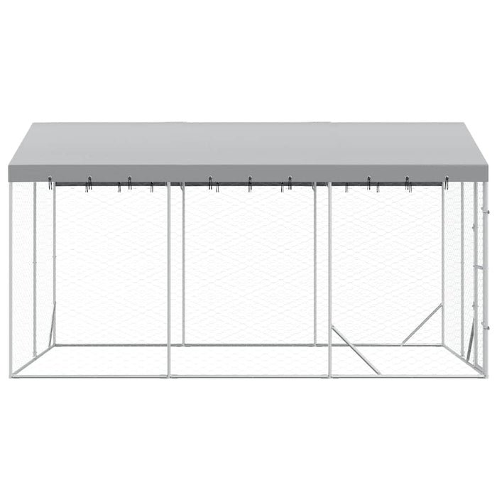 Padoc exterior cu acoperiș argintiu 3x4,5x2,5 m oțel galvanizat - WALTI WALTI
