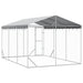 Padoc exterior cu acoperiș argintiu 3x4,5x2,5 m oțel galvanizat - WALTI WALTI
