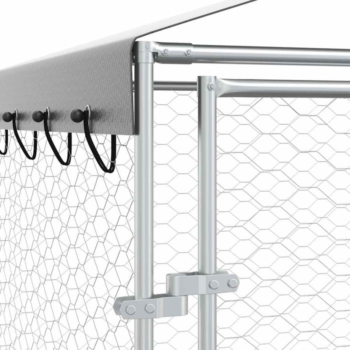Padoc exterior cu acoperiș argintiu 3x4,5x2,5 m oțel galvanizat - WALTI WALTI