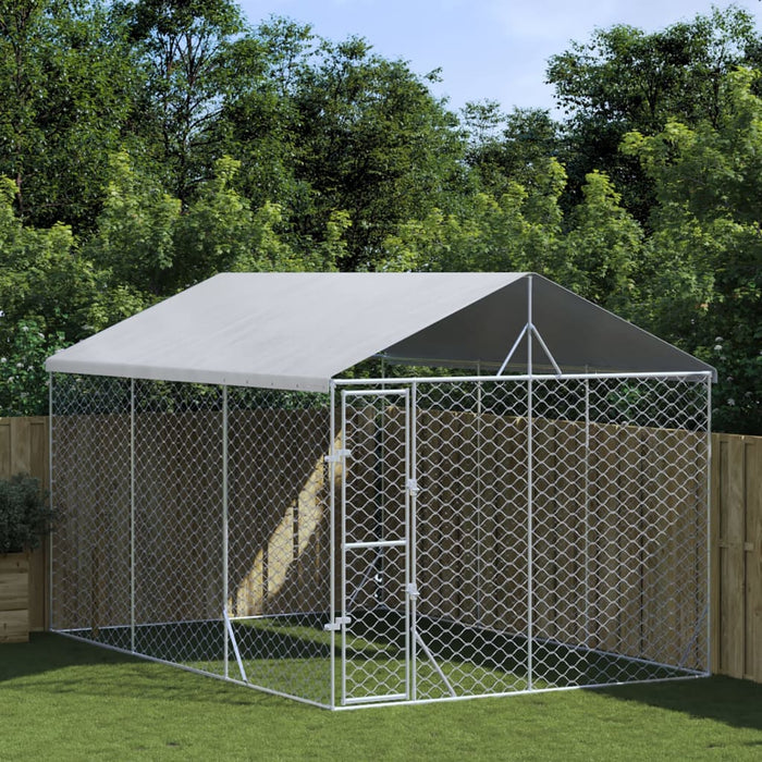 Padoc exterior cu acoperiș argintiu 3x4,5x2,5 m oțel galvanizat - WALTI WALTI