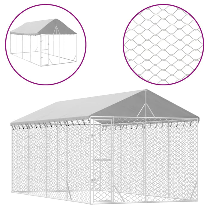 Padoc de exterior cu acoperiș argintiu 3x6x2,5m oțel galvanizat - WALTI WALTI