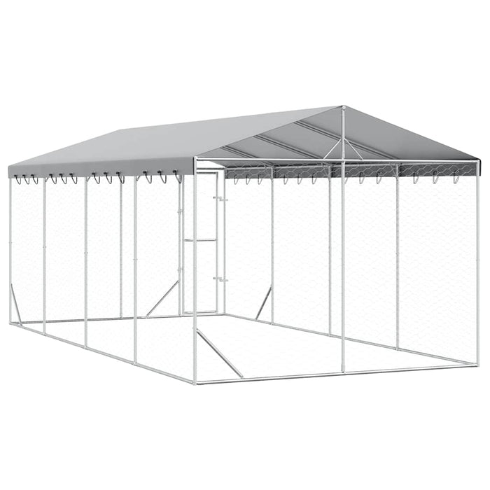 Padoc de exterior cu acoperiș argintiu 3x6x2,5m oțel galvanizat - WALTI WALTI