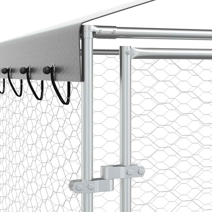 Padoc de exterior cu acoperiș argintiu 3x6x2,5m oțel galvanizat - WALTI WALTI