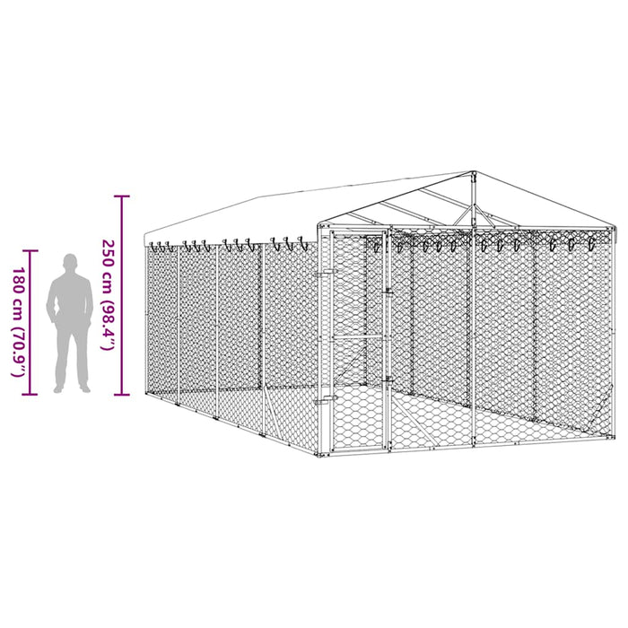 Padoc de exterior cu acoperiș argintiu 3x6x2,5m oțel galvanizat - WALTI WALTI