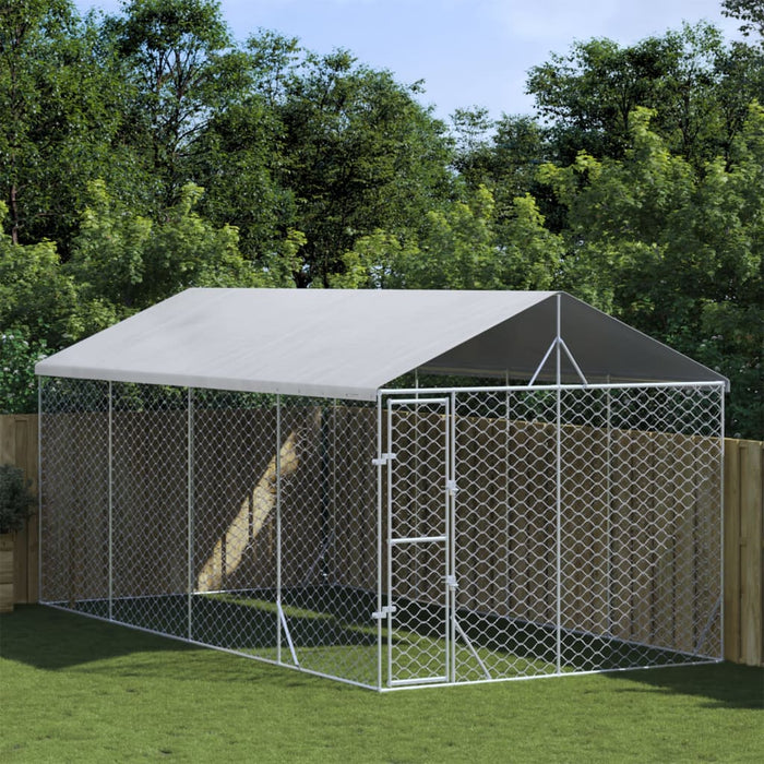 Padoc de exterior cu acoperiș argintiu 3x6x2,5m oțel galvanizat - WALTI WALTI