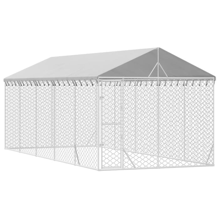 Padoc exterior cu acoperiș argintiu 3x7,5x2,5 m oțel galvanizat - WALTI WALTI