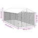 Padoc exterior cu acoperiș argintiu 3x7,5x2,5 m oțel galvanizat - WALTI WALTI